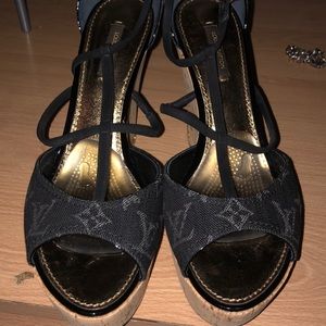 Louis Vuitton wedge hill sandals